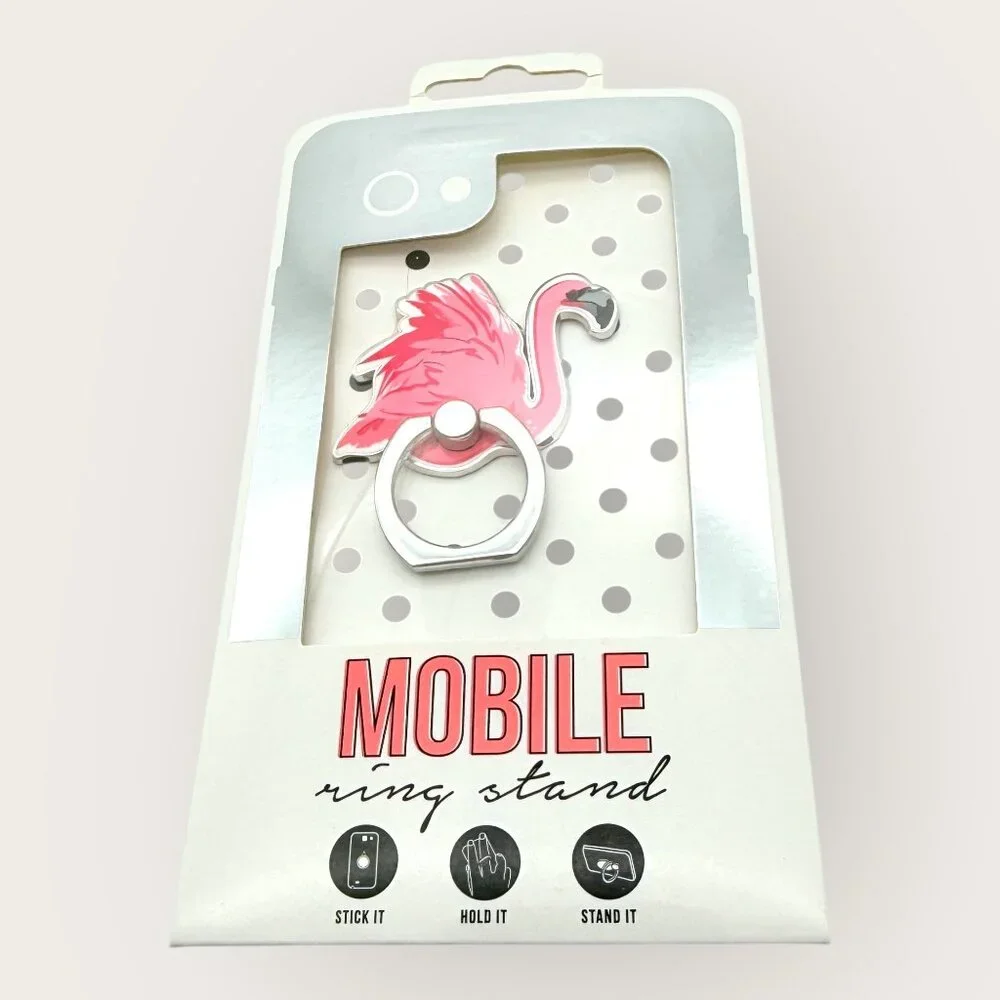 Flamingo Mobile Phone Ring Holder Stand Finger Grip Kickstand